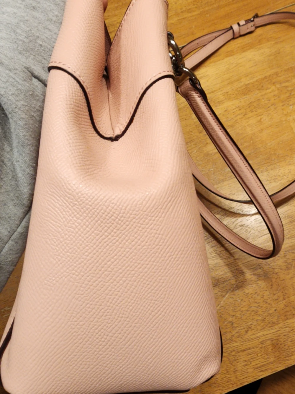 Coach Brooke Carryall Satchel in blush pink crossgrain leather, silver Hardware